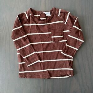 Jamie Kay Brown Striped Baby Shirt 6-12 Mo